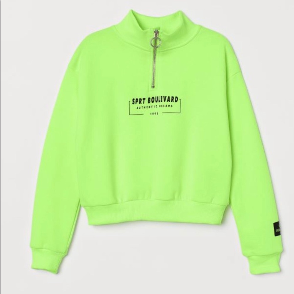 H&M Girls Green   Pullover Sweatshirt Size 13-14 Years
